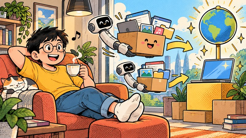 Your whole site moved to your own domain in one afternoon, hands-free
