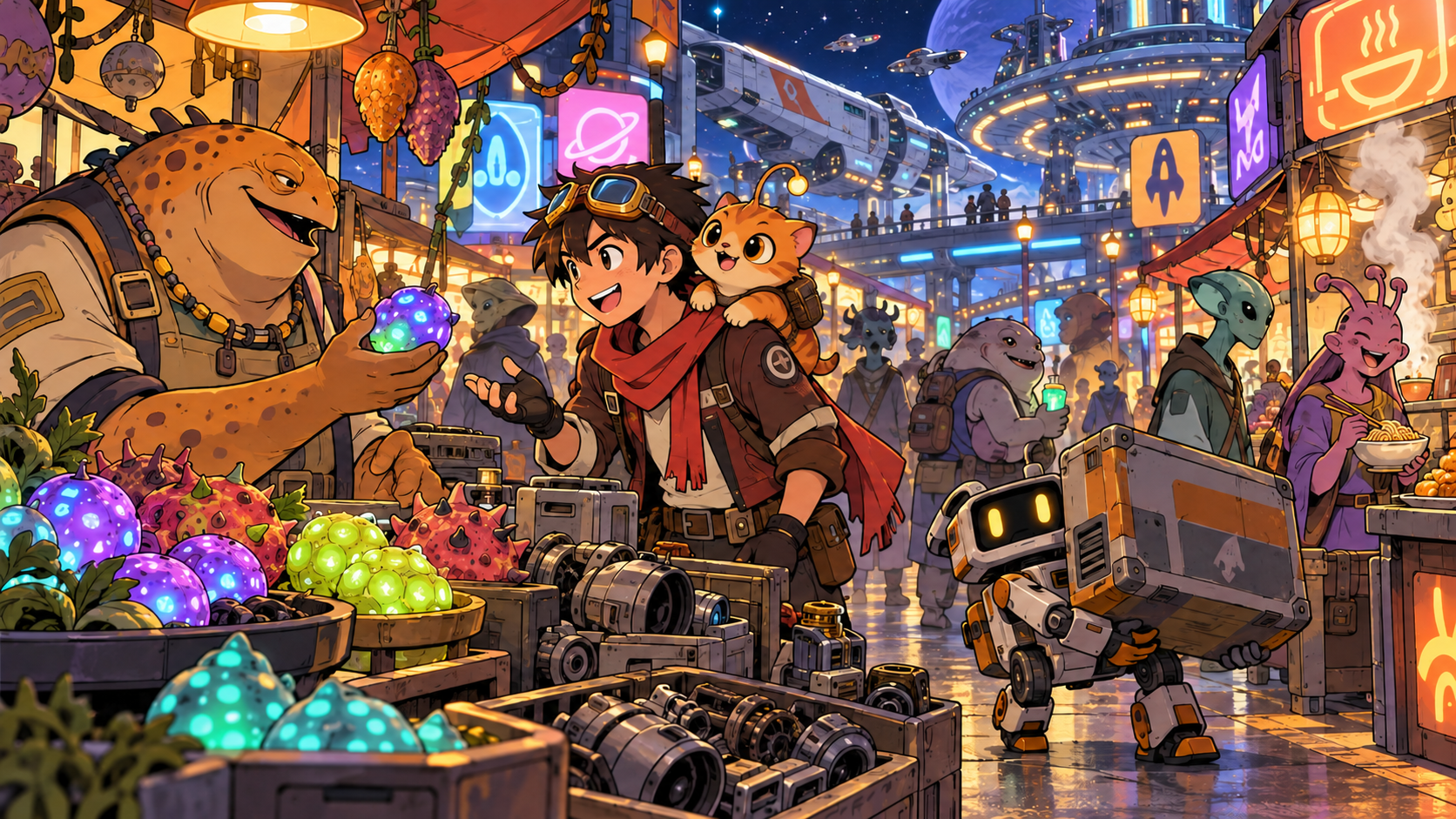 A new scene image lands only when the location changes.